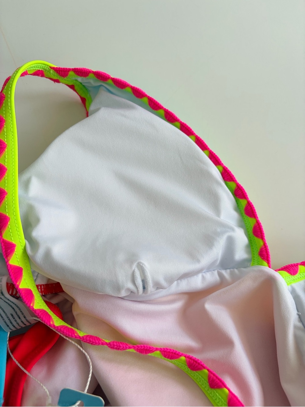 NWT Vibrant Colorblock One-Piece Swimsuit - Pink/Blue/Yellow - Picture 5 of 6